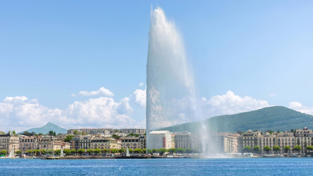 Stunning Jet d'Eau Fountain in Geneva